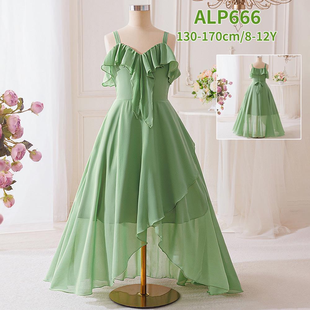 

Элегантное шифоновое вечернее платье на тонких бретельках для детей 140cm/9Y