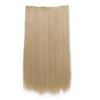 Extensiones de cabello sintético largo y liso con 5 clips, resistente al calor, para uso diario.