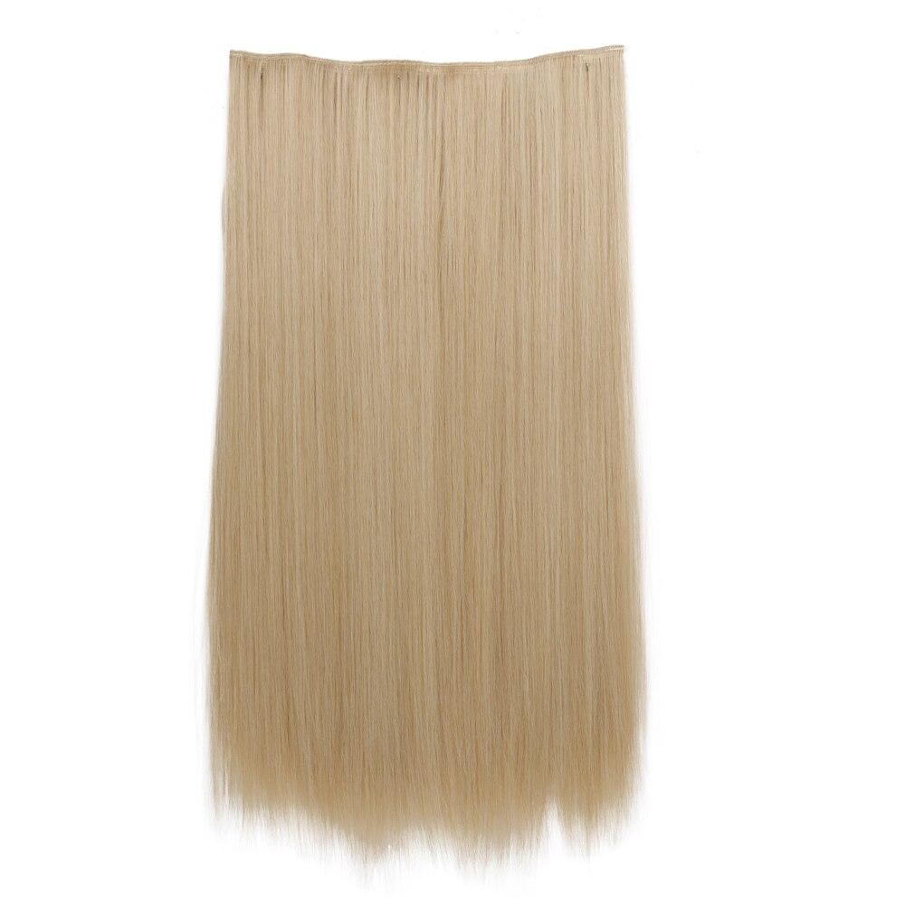 Синтетические длинные прямые волосы для наращивания 5 зажимов в волосах термостойкие — фото 23