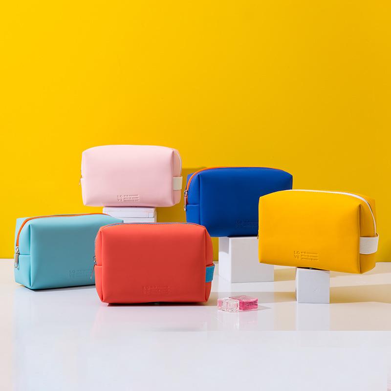 Trendy Pu Cosmetic Bag Mini Cosmetic Storage Pouch Portable Traveltoiletry Bag