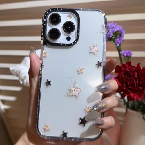 Suitable for iPhone 14 Pro 6.1 inch cute through black star soft TPU protective case