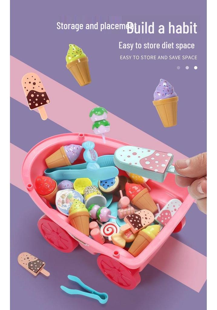 Musikalische Eiswagen-Spielset für Kinder: Rollenspiel Süßigkeiten- und Eiscreme-Maschine
