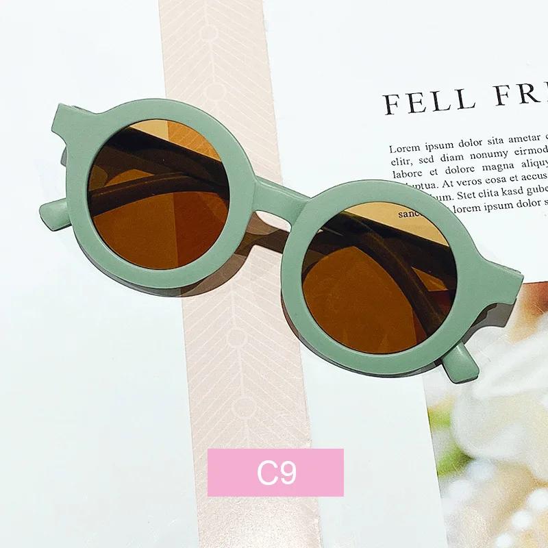 Fashion Children'S Color Round Frame Light Pc Cute Small Face Sunglasses New Kids Outdoor Protective Sun Glasses Uv400 Eyewear