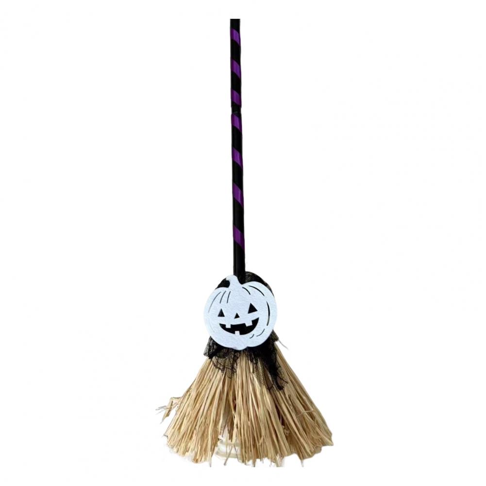 

Rotating Witch Broom Halloween Prop Halloween Witch Broom Decoration Halloween Broomstick Decor with Led for Indoor Home