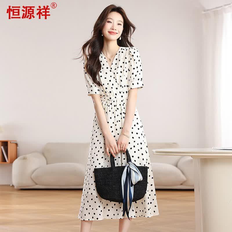 Abito midi a pois elegante Hengyuanxiang