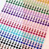 900Pcs Round Face Glitter Gem Stickers Self-Adhesive Crystal Rhinestones Stickers  Festival