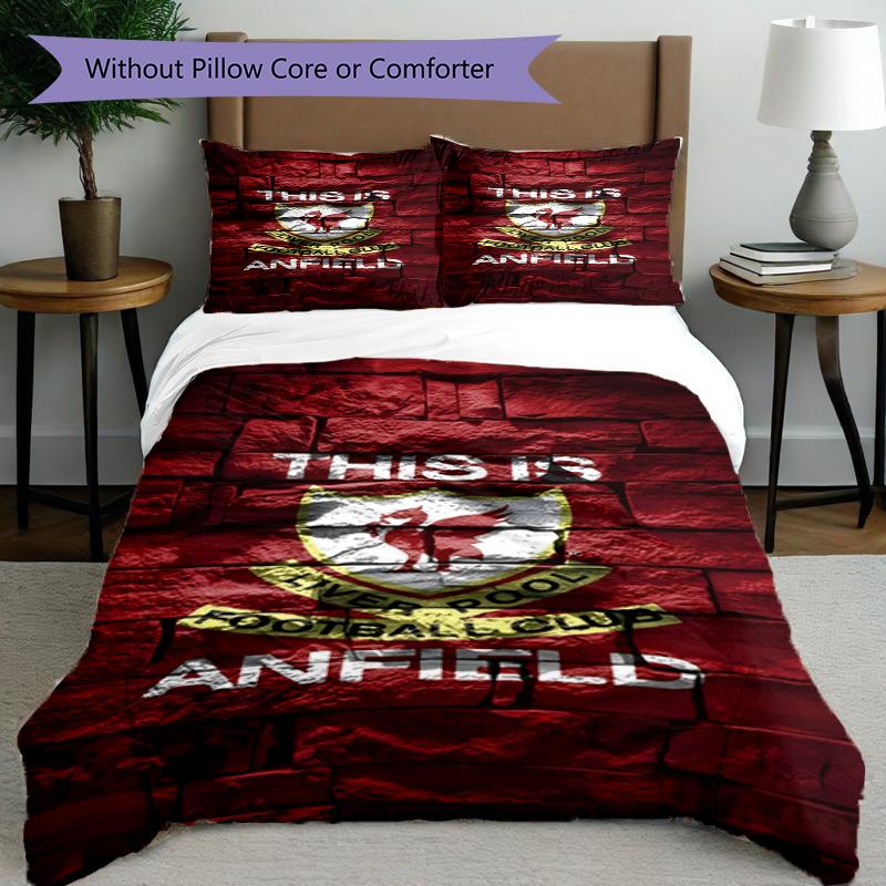 3pcs Duvet Cover Set (1*Duvet Cover + 2*Pillowcase, Without Core),football club.C Print Bedding Set, Bedroom Decor, All‑Season, Birthday Gift