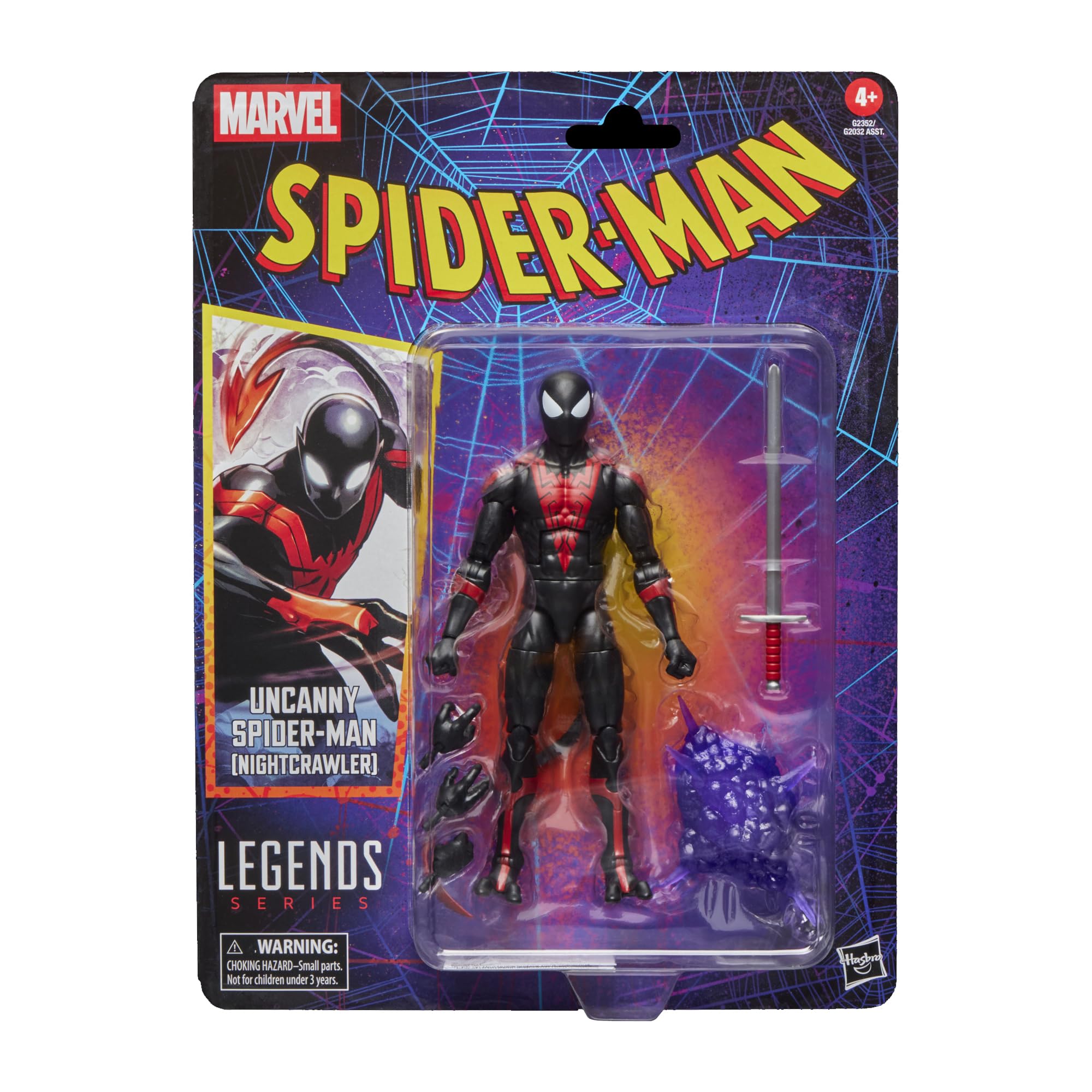 Hasbro Marvel Legends Серия Uncanny Retro Упаковка на блистере Коллекционная фигурка Человека-паука G2352 Оригинальный Человек-паук (Червь)