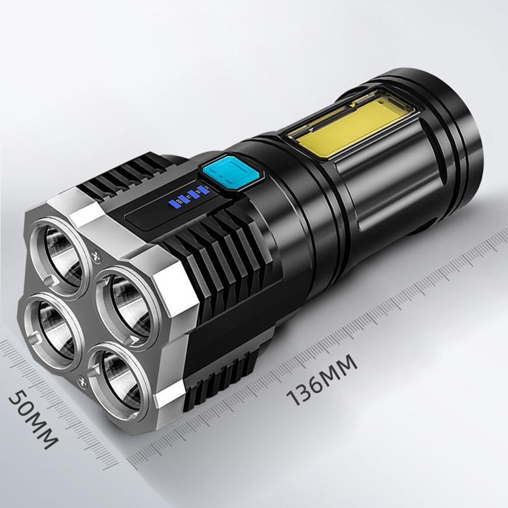 LED Flashlight COB USB Recharge Bright Waterproof for Outdoor Hunting