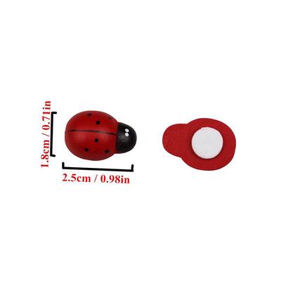 100pcs Resin Tiny Bees Ladybugs Craft Little Animal Figurines Red Landscape Ladybug Decor DIY Garden Ornaments