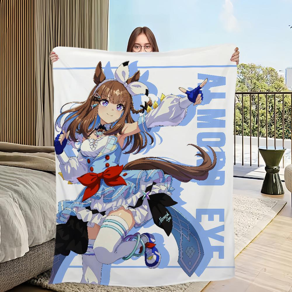 

Blanket warm Derby soft plush Musume blanket for anime sofa Eye living room office bedroom Pretty travel Uma Almond gift Flannel 30x40in
