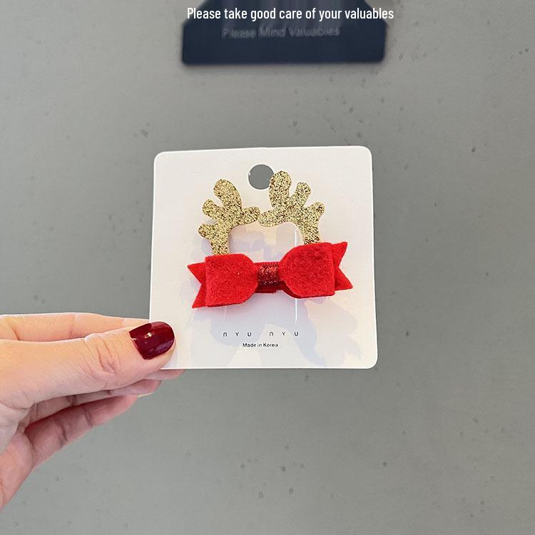 Christmas Cartoon Hair Clips for Girls - Red Holiday Hairpins and Accessories