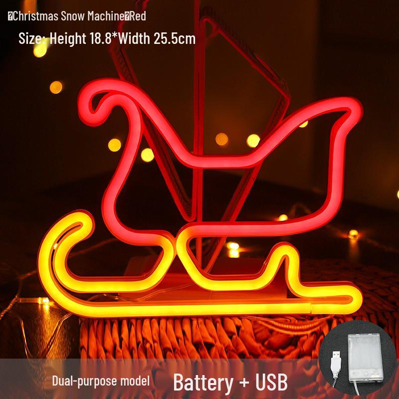 Christmas Neon LED Night Light - Influencer-Inspired Holiday Bedroom Decoration