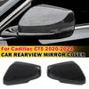 For Cadillac CT5 CT6 -2024 Car Sticker Rearview Side Mirror Cover Wing Cap Exterior Door Rear View Case Trim Carbon Fiber