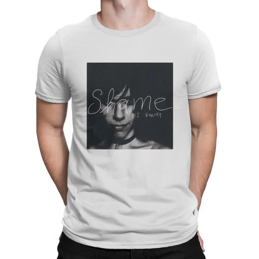 Shame T Shirt for Men Pure Cotton Novelty T-Shirts Round Collar PJ Harvey Tee Shirt Short Sleeve Tops Printed