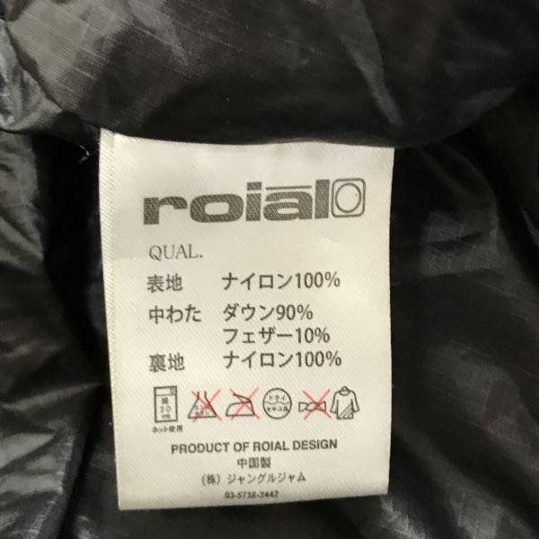 Roial Diagonal Zip High Ratio 90 Percent Down Jacket Men XS Black Hoodie Multi Pockets Roial(USED)