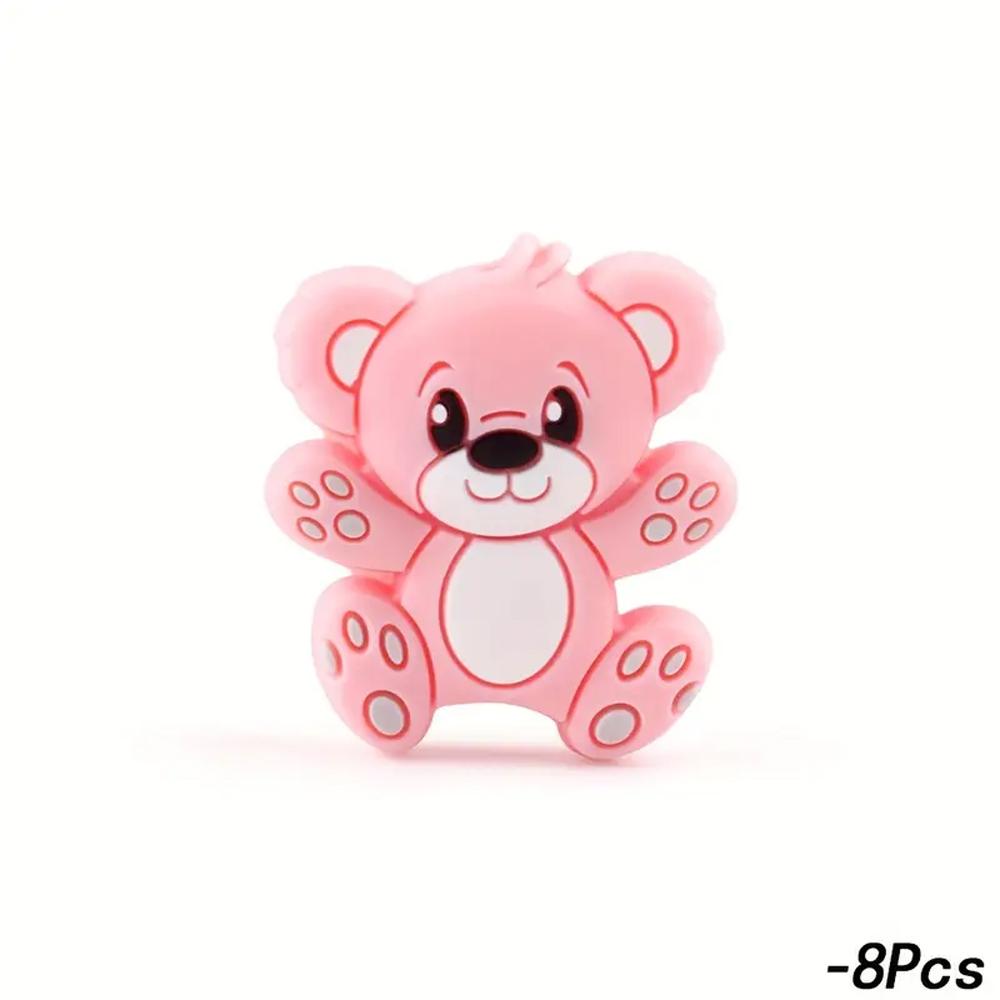 

8/47PCS Cute Bear Silicone Beads - DIY, suitable for bracelets, necklaces, and crafts
