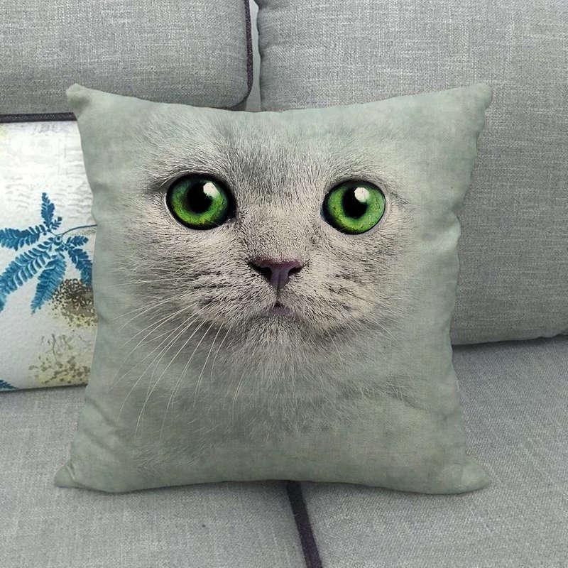 936 Linen Pillowcase with Animal Head Design