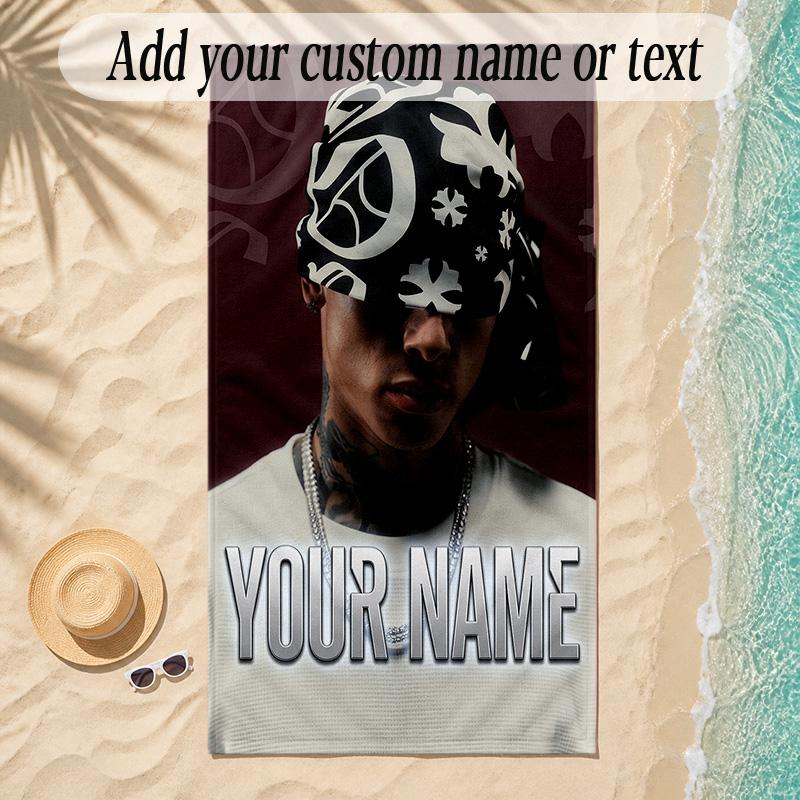 Beach TowelCentral Cee Custom Name Text Personalized Soft Towel for Beach Pool Indoor Home Decor Gift