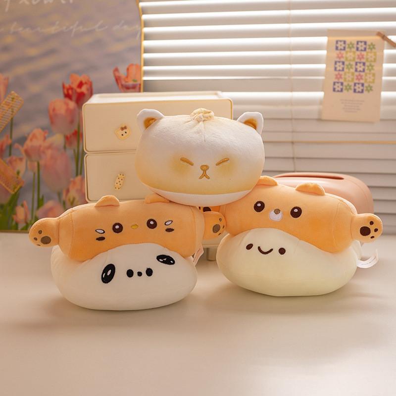 Cartoon Dough Roll Milk Yellow Cat Plush Toy Girl Children Decoration Tabletop