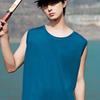 Men Vest Sleeveless Round Neck Summer Casual Sport Vest Pure Color Breathable Mesh Athletic Tank Tops