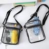 Portable Transparent PVC Shoulder Bag Unisex Clear Crossbody Handbag with Front Pocket Waterproof Lightweight Casual Daily Use