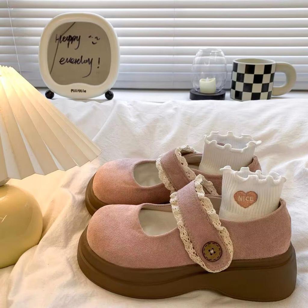 Beautiful~ Not tired feet British style thick sole simple shallow mouth Mary Jane shoes new spring and summer thick heel loafer single shoes women