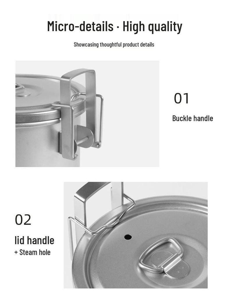 304 Stainless Steel Portable Outdoor Cooking Pot: Multifunctional Single-Person Cookware, Soup Pot, Rice Steamer, Integrated Design