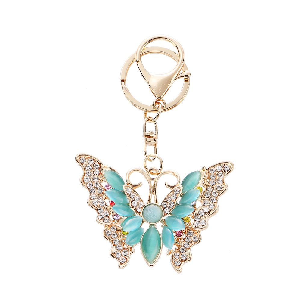 Dazzling Colors, Rhinestone Inlay, Butterfly Keychain, Instagram Style, Metal Bag Pendant, Insect Keychain
