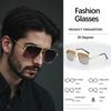 Square Frame Metal Double Beam Modern Sunglasses For Men Square Face Long Face Compatible Glasses Personalized Men Glasses