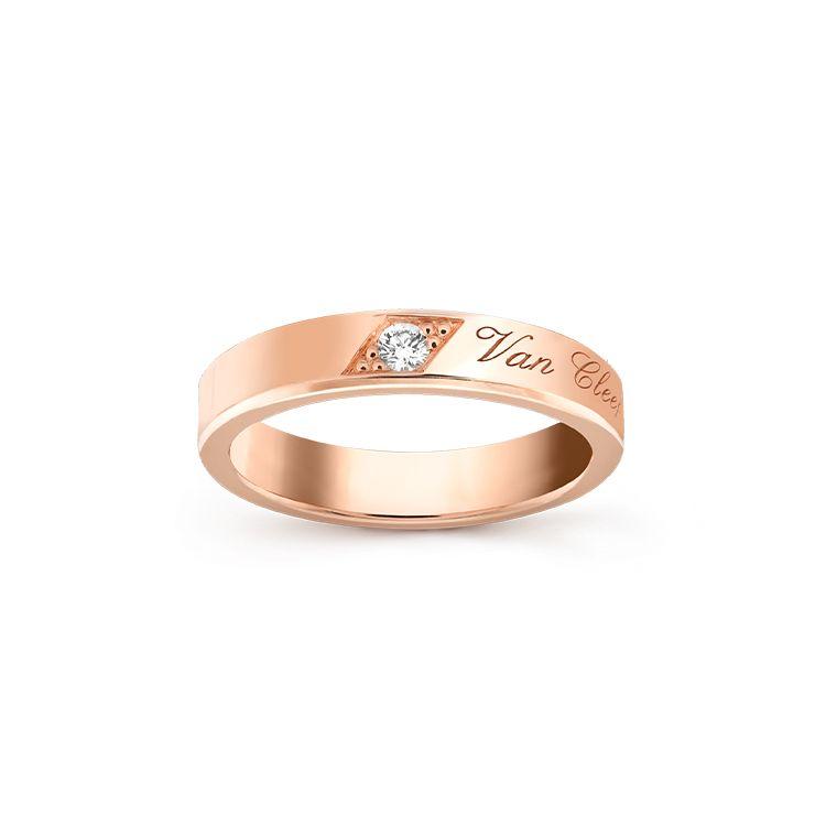 Van Cleef & Arpels Toujours Signature Etoiles Wedding Ring 18K Gold Diamond Ring Unisex rings Rose-Gold VCARP7RF00