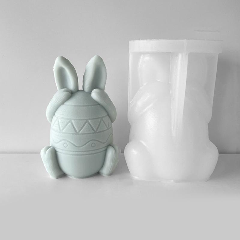 Face-less Rabbit Candle Mold Diy Cover Your Eyes Mouth and Ears Rabbit Aromatherapy Candle Gypsum Incense Stone Mold