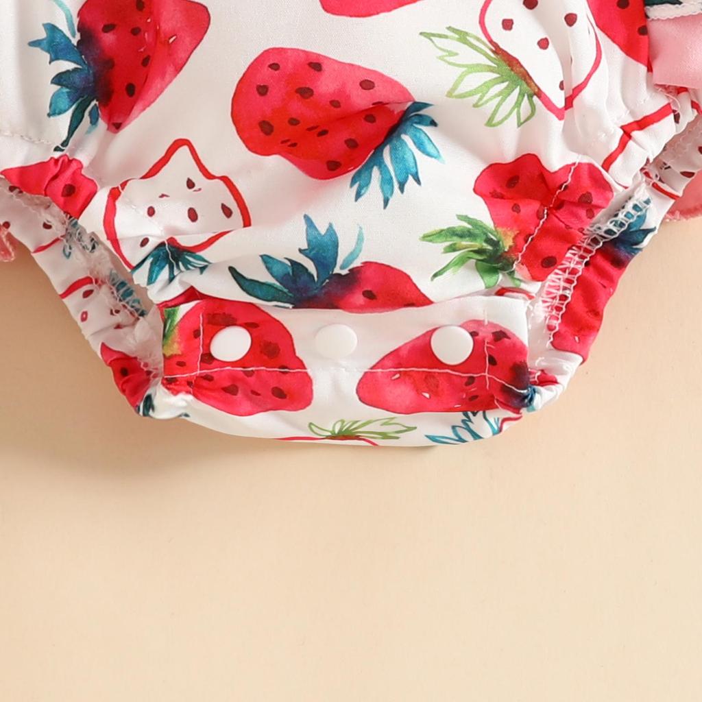 Baby Sleeveless Summer Sling Bodysuit with Bow Print