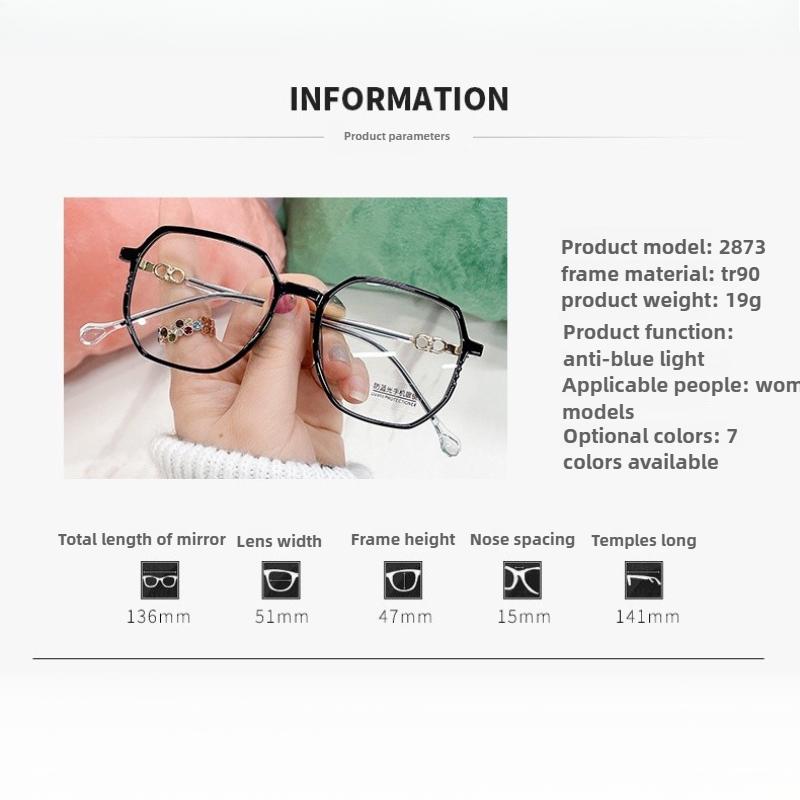 Round Fashionable Frame Computer Anti Radiation Anti Blue Light Glasses Light Weight Eyeglass