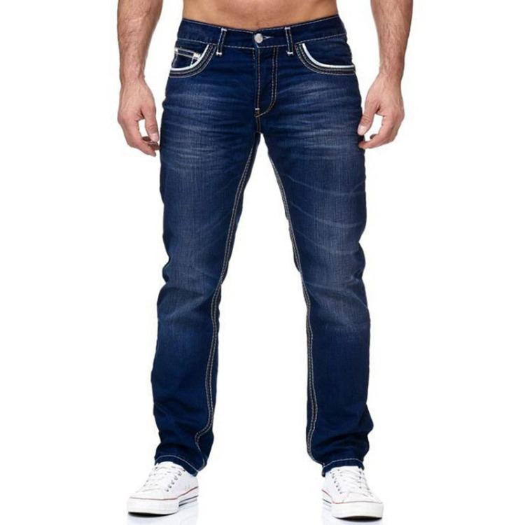 Slim Fit Stretch Demin Jeans Men Casual Skinny Straight Long Pants S