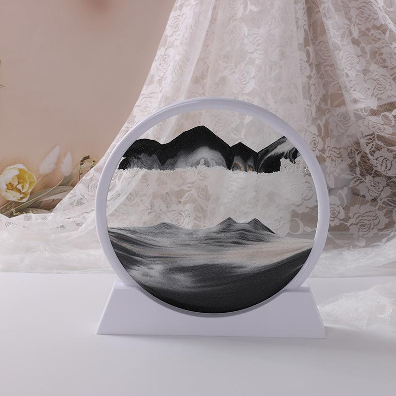 Sandscape Hareketli Kum Sanatı Çerçevesi Hızlı Kum 3D Dinamik Sıvı Kum Saati Kinetik Kum Boyama Akan Kum Ofis Ev Dekoru Hediyeler