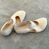 Cowhide Version~ Korean Version of Niche Round Head Side Empty Mary Jane Shoes Women's Summer and Autumn Height Increase Casual Shoes