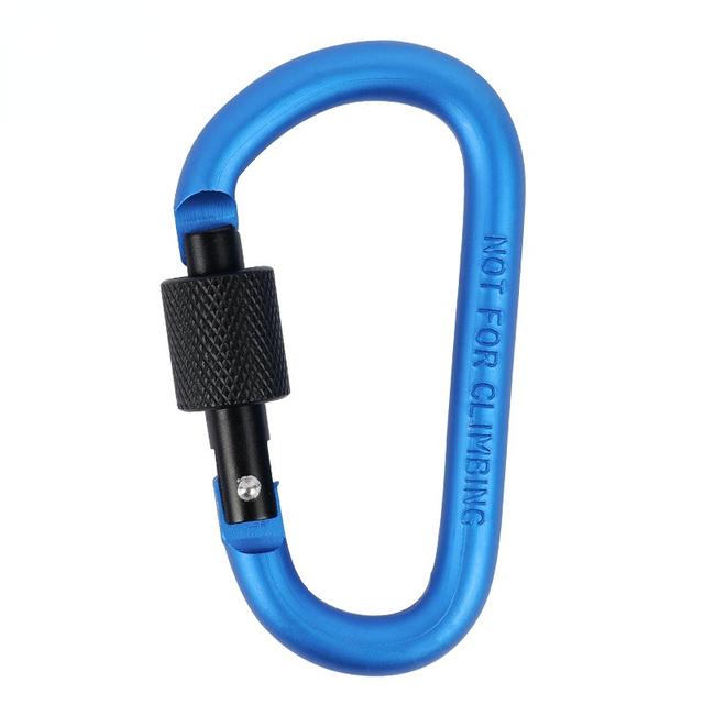Outdoor Screw Lock Buckle D Shaped Carabiner Clasp Keyring Clip Camping Kits Sports Rope Buckle Water Cup Buckle  Tool