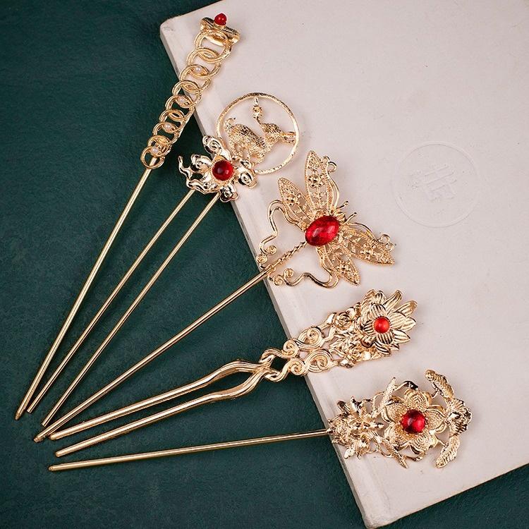 2 perechi Stil Chinezesc Antic Ac de Păr Perlă Clasic Dinastia Tang Ac de Păr Ciucure Elegant Floare Pieptene de Păr