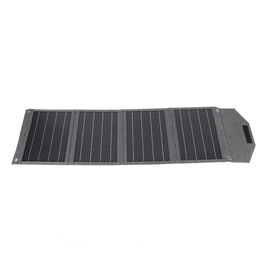 Cargador de Panel Solar Plegable 80W Portátil para Exteriores, Camping, Senderismo, Impermeable, Monocristalino