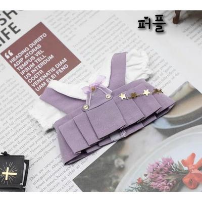 Mocha Doll Cotton Doll Clothes Idol Doll Overalls One Piece Blouse 2 Piece Set 20cm Non-attribute Clothing Accessories, Purple, Korean Children's Toy
