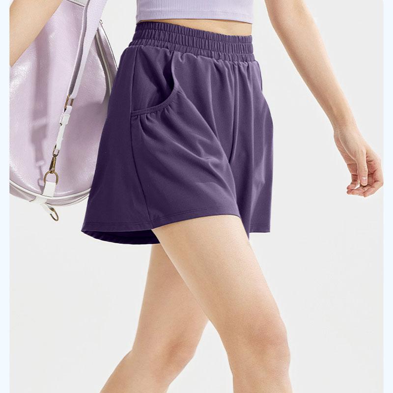 Women Sport Shorts High Waist Loose Fit Breathable with Pockets Pleated Design for Gym Running Yoga Casual Athletic Wear Comfortable