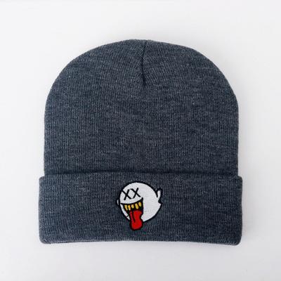 Chapéu de tricô jacquard com letras multicoloridas para outono e inverno, unissex para adultos