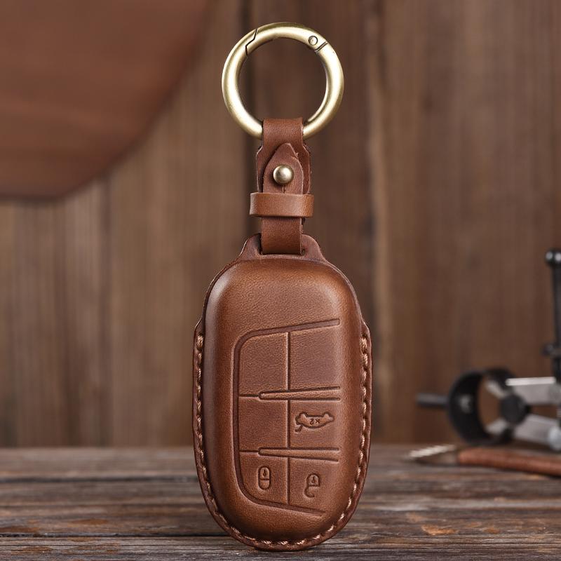 Suitable for Jeep Renegade Compass Grand Cherokee Chrysler 300C Wrangler Dodge Leather KeysCase Protector