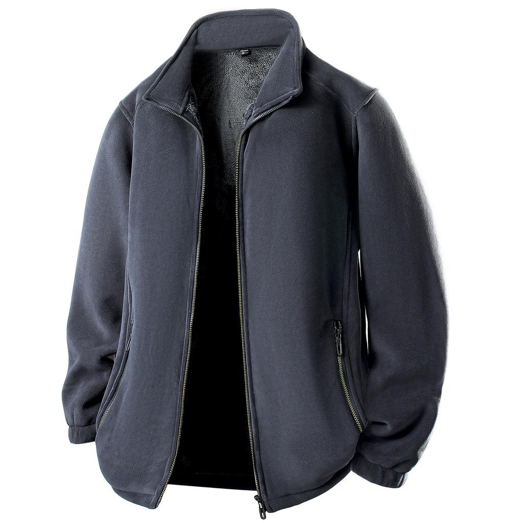 Unisex Casual Outdoor Solid Color Skirt Zippered Fleece Jacket