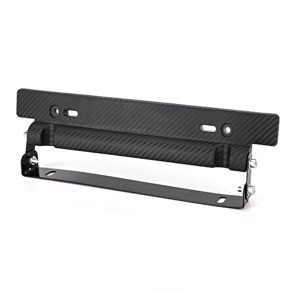 Front Rear Adjustable Carbon Fiber Texture License Plate Frame US Style