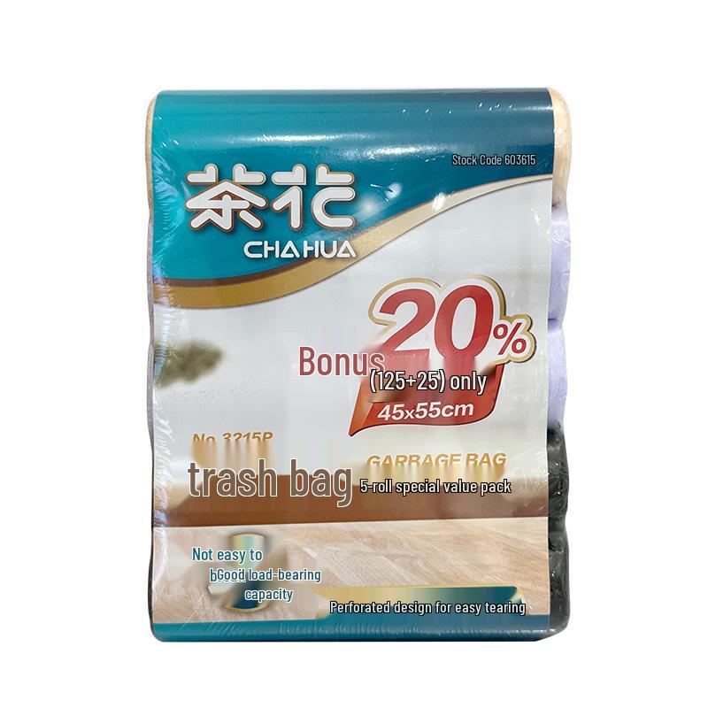 Chahua 3215P Trash Bags - 2 x 5-Roll Combo Pack