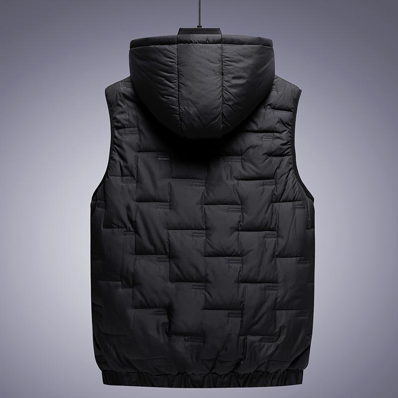 Kapuzenwesten Herren  Winter  Einfarbig Gepolstert Ärmellos  Warme Jacke Winddicht Lässige Weste Verdicken Parkas Jacken