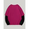 Gotisches Dunkles Muster Bedrucktes Herren Sommer Lässiges Langarm Color-Blocking T-Shirt