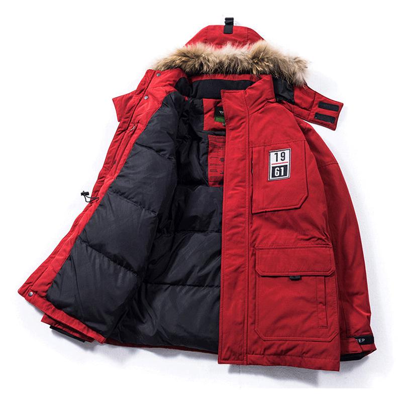 Streetwear Jacket Coat Men Clothes Autumn Winter Jacket Mens Thick Warm Fur Collar Hooded Outwear